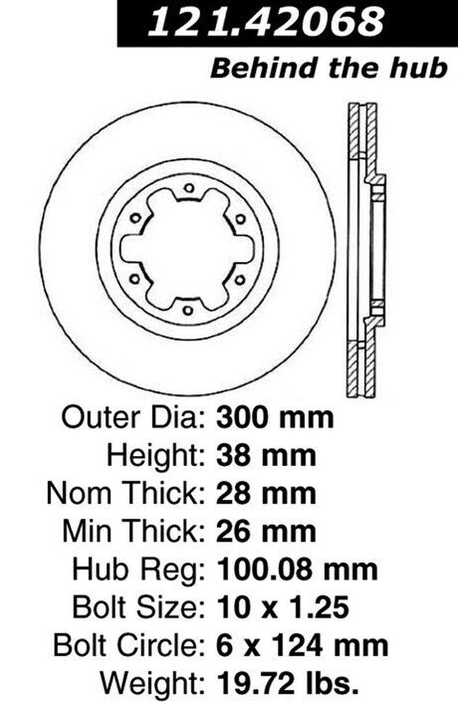 Centric Front Disc Brake Rotor for Pathfinder, QX4 (121.42068)