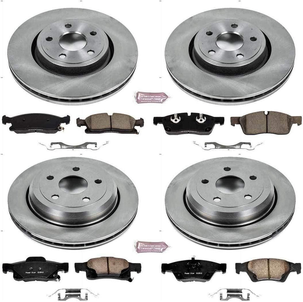 KOE7136 Autospecialty Front and Rear Replacement Brake Kit-Oe Brake Rotors & Ceramic Brake Pads