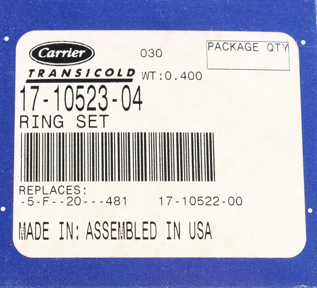 CARRIER TRANSICOLD - 17-10523-04 - RING SET  A/C COMP. PISTON