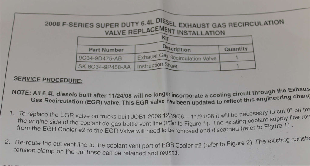 FORD - 9C34-9D475-AB - EGR VALVE KIT MOTORCRAFT CX2366