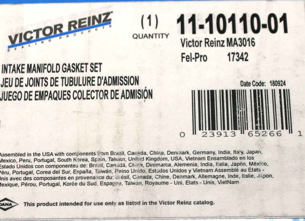 VICTOR REINZ - 11-10110-01 - GASKET KIT - INTAKE MANIFOLD