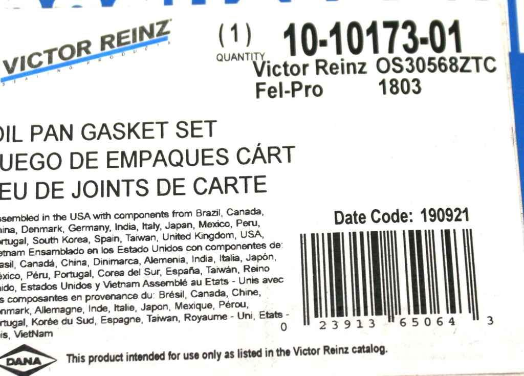 VICTOR REINZ - 10-10173-01 - GASKET - OIL PAN MAHLE OS30568ZTC