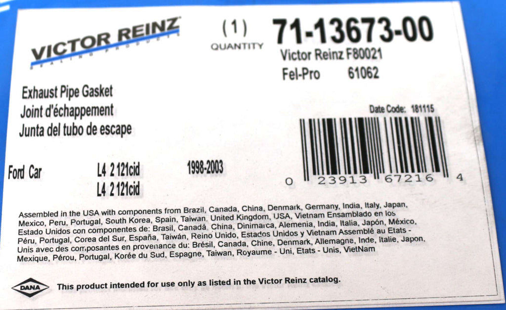 VICTOR REINZ - 71-13673-00 - GASKET - EXHAUST PIPE