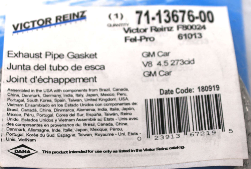 VICTOR REINZ - 71-13676-00 - GASKET - EXHAUST PIPE