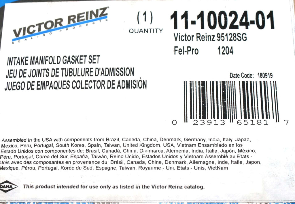 VICTOR REINZ - 95128SG - INTAKE MANIFOLD GASKET
