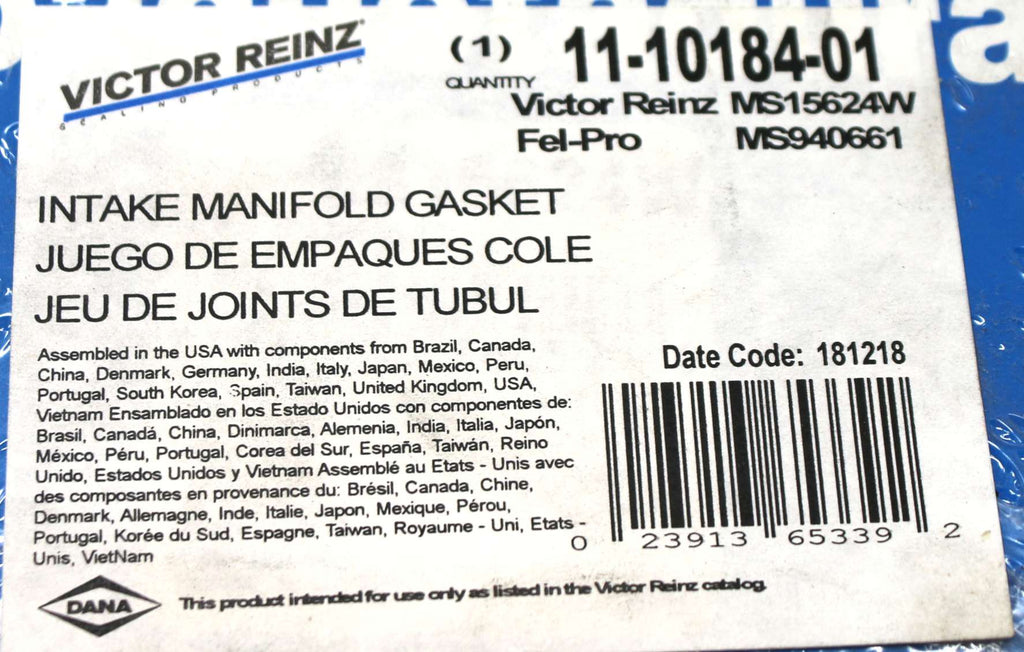 VICTOR REINZ - MS15624W - GASKET - INTAKE MANIFOLD MAHLE MS15624W