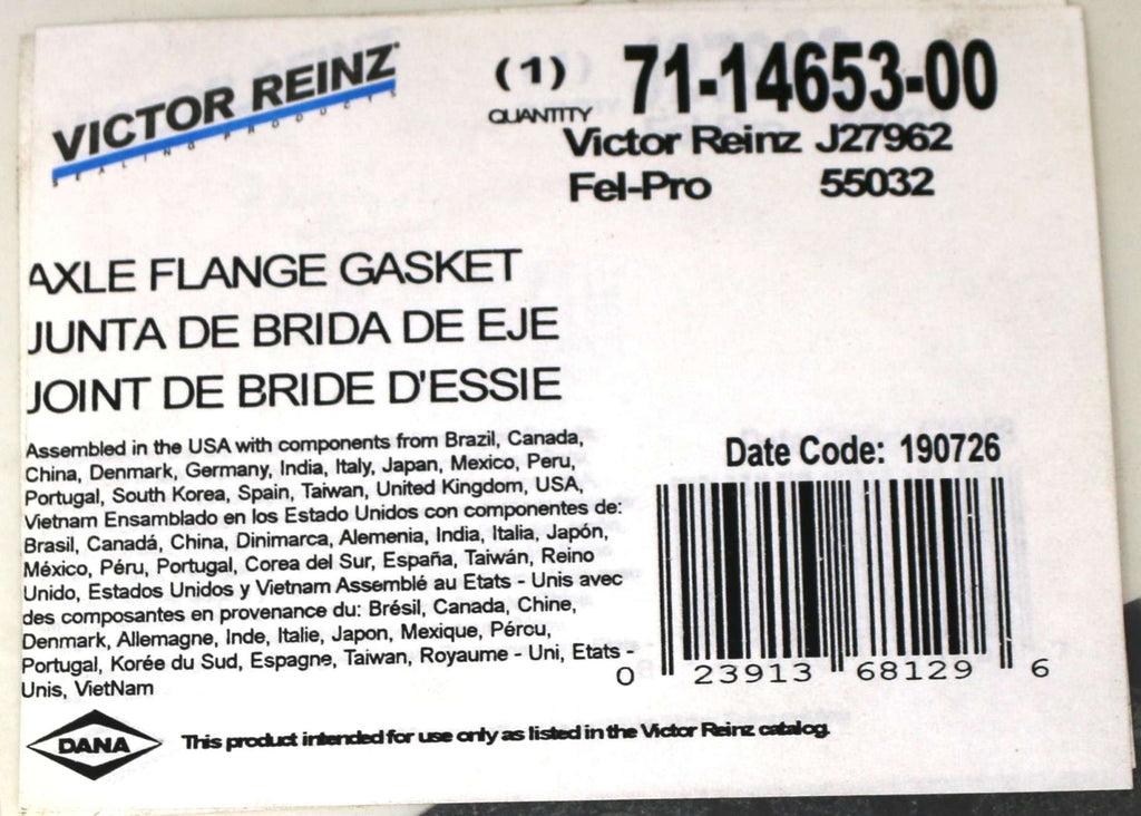 VICTOR REINZ - J27962 - GASKET - AXLE FLANGE MAHLE J27962