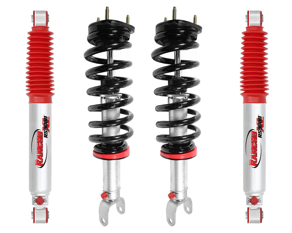 Rancho Quicklift Leveling Strut + RS9000XL Adjustable Shocks Set for 2009-2018 Dodge Ram 1500 4WD w/2" lift