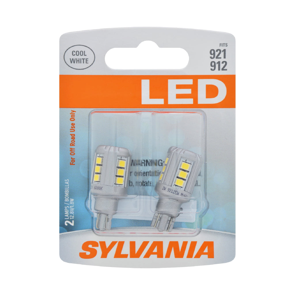 Sylvania 921 White LED Automotive Mini Bulbs, 2 pack, Compatible with Multiple Cars 921SL.BP2