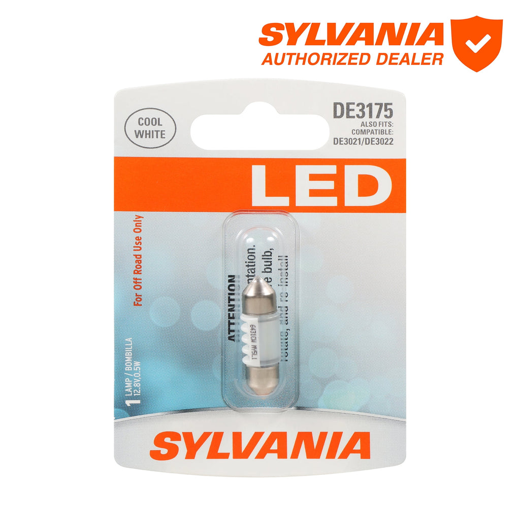 Sylvania DE3175 White LED Mini Bulb Mini Bulb, 1 Pack,  DE3175SLBP Compatible with Multiple Cars