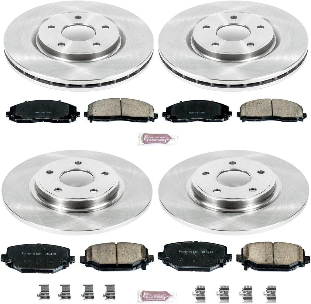 KOE5960 Autospecialty Front and Rear Replacement Brake Kit-Oe Brake Rotors & Ceramic Brake Pads