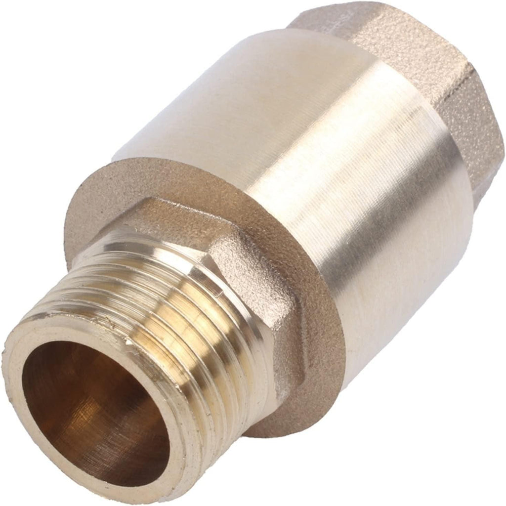 Withstand High Pressure and Temperature Extremes 2X Golden Water Oil Spring 1/2 Inch Thread BSPP Female Male In-Line Non-Return Valve