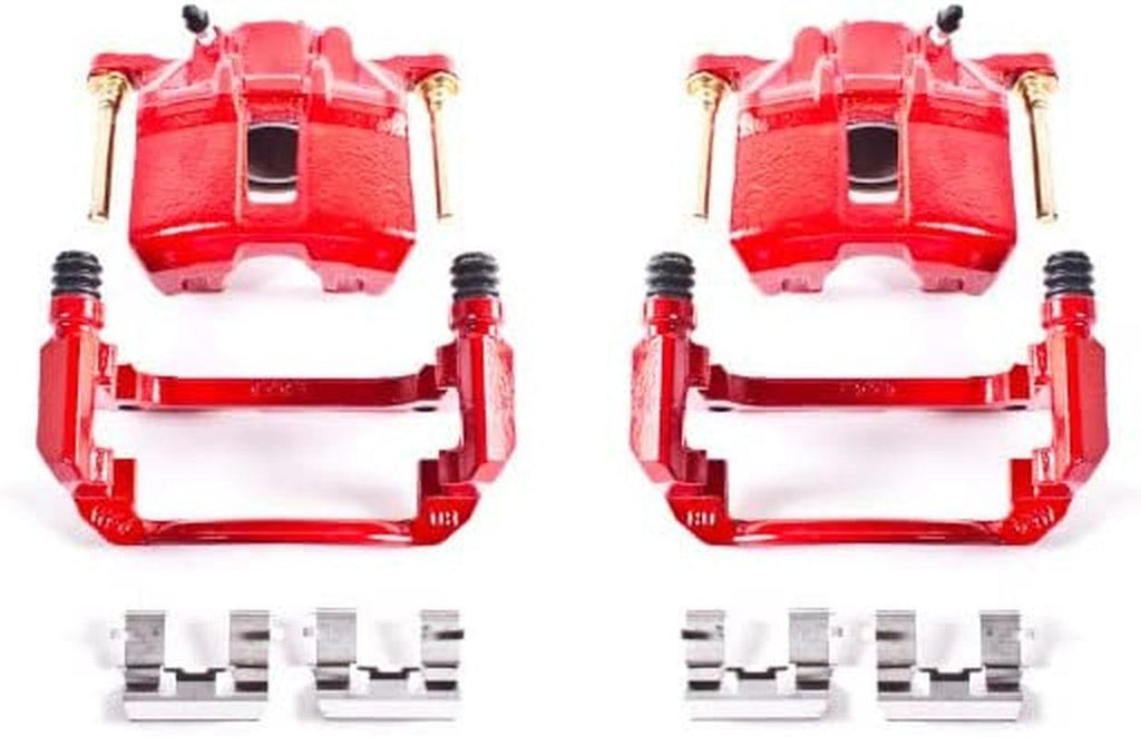 Front S2668 Pair of High-Temp Red Powder Coated Calipers