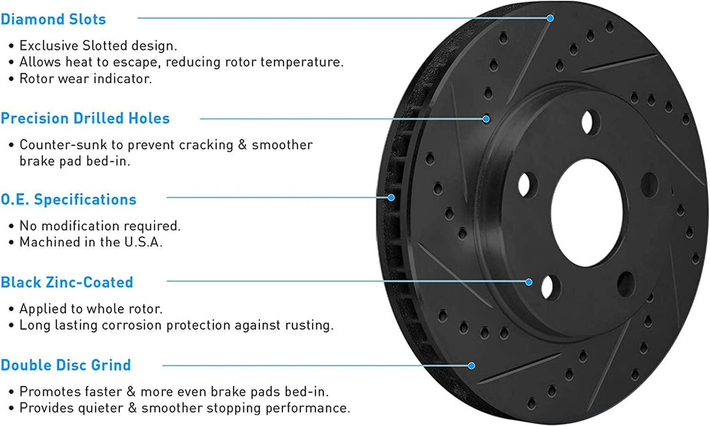R1 Concepts Front Brakes and Rotors Kit |Front Brake Pads| Brake Rotors and Pads| Optimum Oep Brake Pads and Rotors ||Fits 2008-2019 Pontiac Vibe; Scion Xd; Toyota Corolla, Matrix