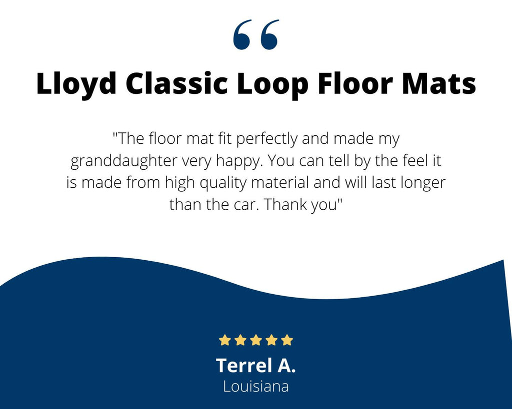 Lloyd Loop Front Mats for '74-76 Calais W/Cadillac Crest 2 Silver/Black on Gray