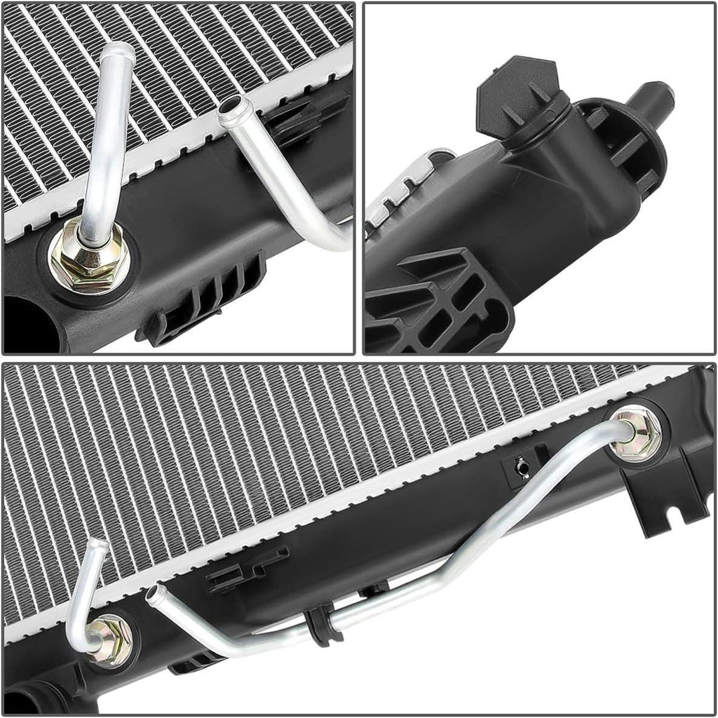 OEM-RA-13415 1-Row Aluminum Core Radiator Compatible with 2013-2017 Veloster 1.6L,18-5/16" W X 15-1/4" H X 1" D,1-3/8" Inlet / 1-7/8" Outlet