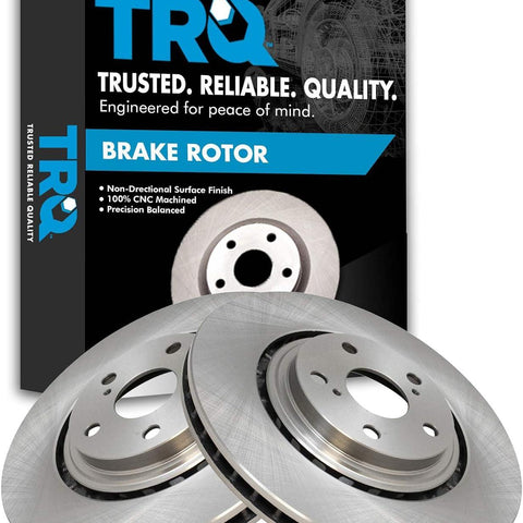 TRQ Front Disc Brake Rotor Pair Set for 2008-2017 Toyota Highlander / 2010-2015 Lexus RX350 / 2010-2015 Lexus Rx450H / 2011-2017 Toyota Sienna