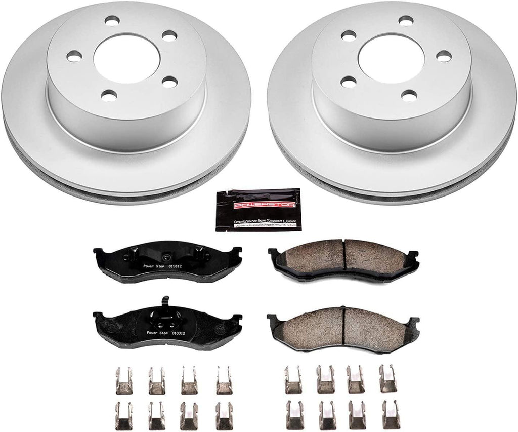 CRK2152 Coated Brake Rotor & Ceramic Brake Pads- Front