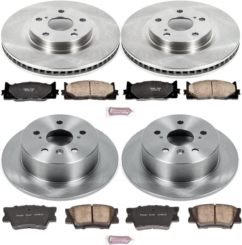 KOE6480 Autospecialty Front and Rear Replacement Brake Kit-Oe Brake Rotors & Ceramic Brake Pads