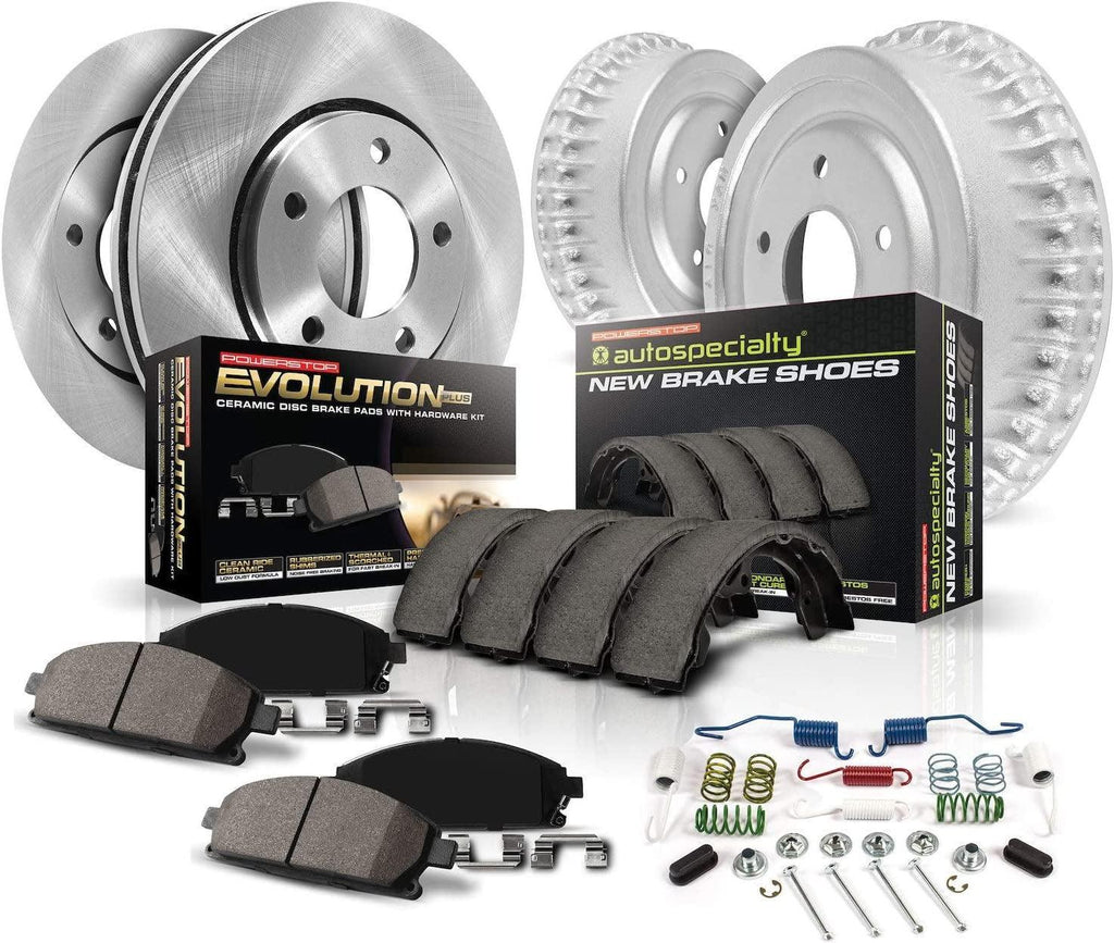 KOE15107DK Autospecialty Front and Rear Replacement Brake Kit-Oe Brake Drums & Ceramic Brake Pads
