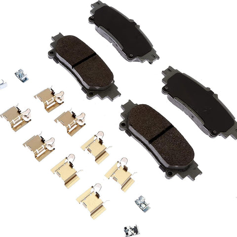 Silver 14D1391CHF1 Ceramic Rear Disc Brake Pad Set with Shims and Clips