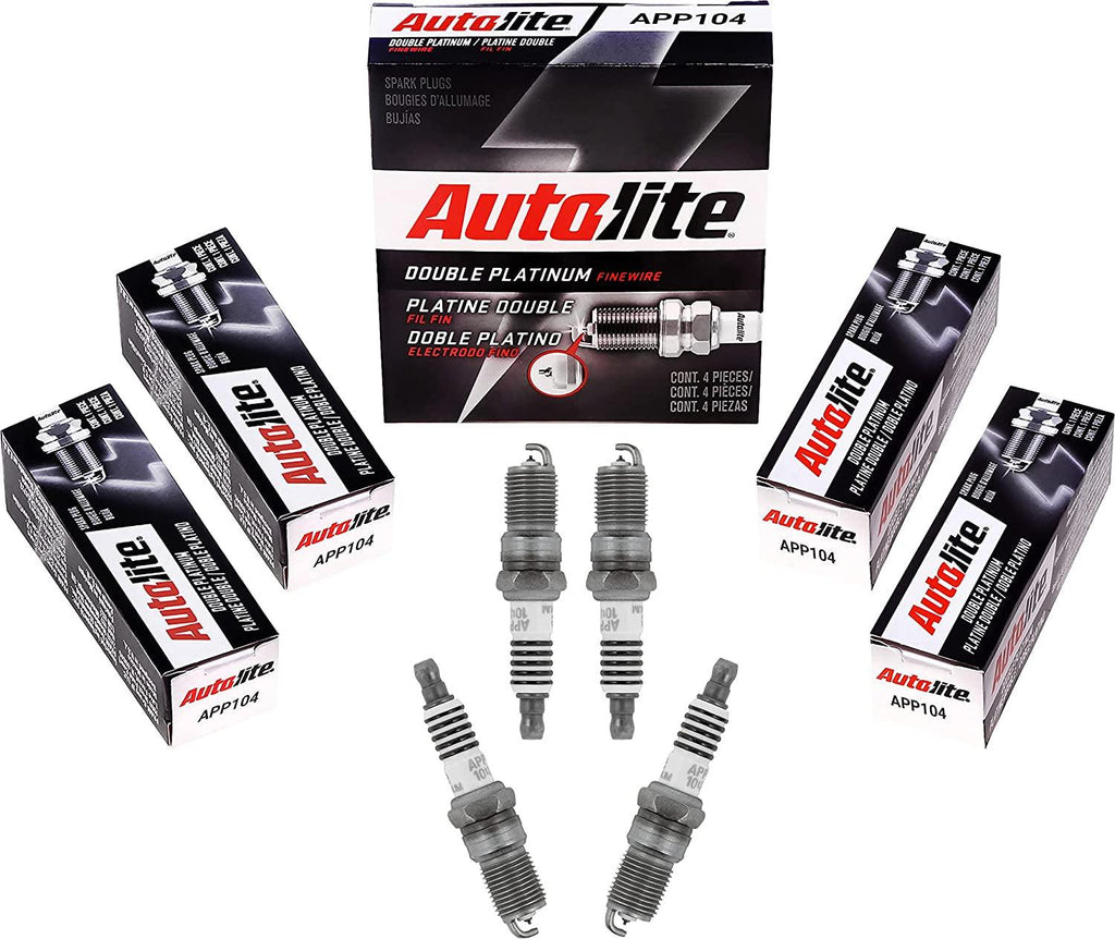 Autolite APP104 Double Platinum Automotive Replacement Spark Plugs (4 Pack)