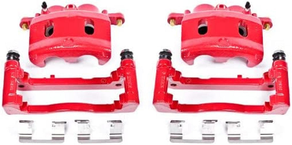 Front S4918 Pair of High-Temp Red Powder Coated Calipers