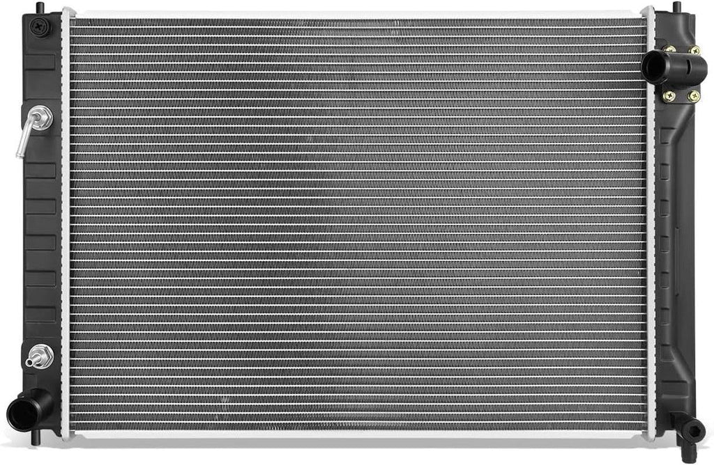 OEM-RA-13266 1-Row Aluminum Core Radiator Compatible with 11-13 M37 M56 5.6L V8,25" W X 17-7/8" H X 1" D,1-3/8" Inlet / 1-3/8" Outlet