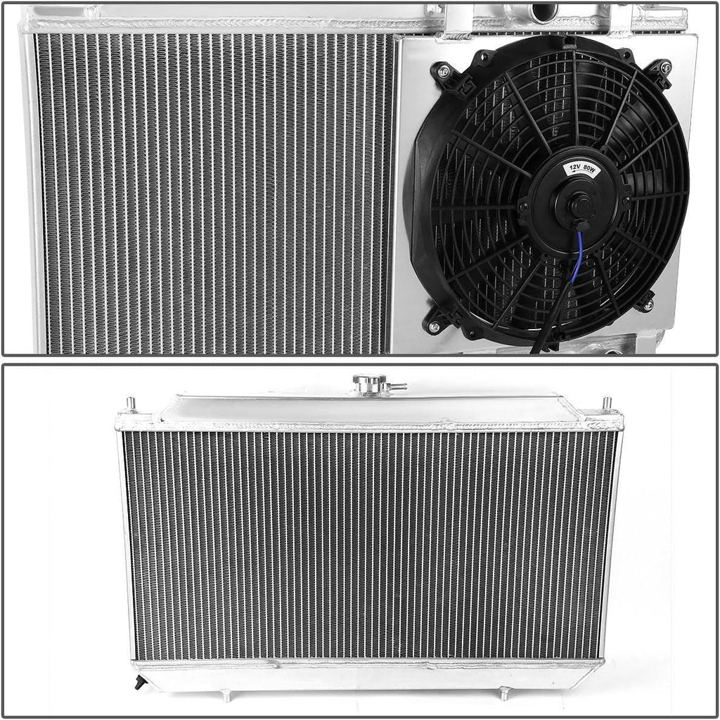 RA+FS-AI90-MT-2 2-Row Radiator with Fan Shroud Compatible with 90-93 Acura Integra MT