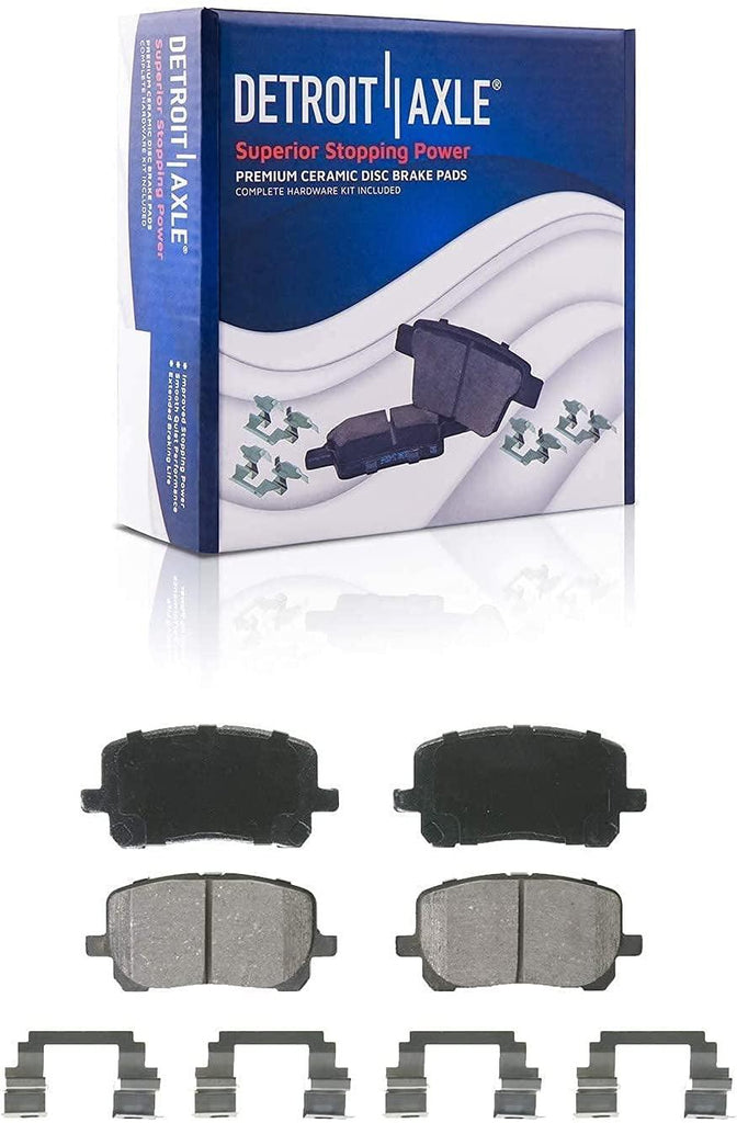 Detroit Axle - Front Brake Kit for 2003-2008 Toyota Corolla Matrix Pontiac Vibe Front Brake Rotors Ceramic Brake Pads 2004 2005 2006 2007 Replacement Brakes