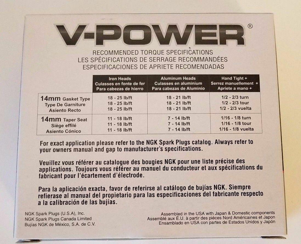 4 NGK SPARK PLUGS BKR5E-11 6953 V-POWER