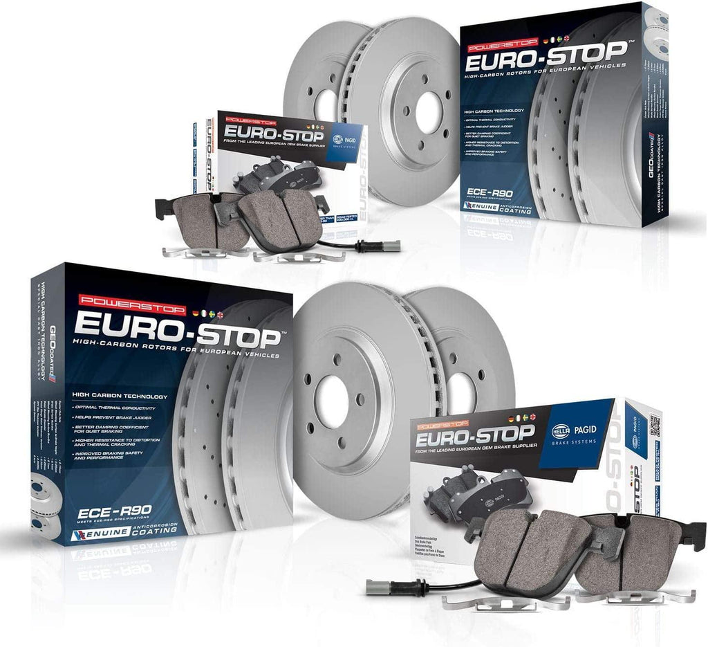 ESK6029 Front and Rear Euro-Stop ECE-R90 Certified Brake Pad and Rotor Kit