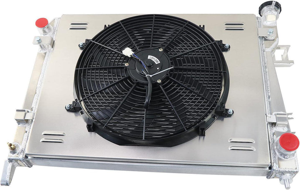 ALLOYWORKS 3 Row Aluminum Radiator+Shroud Fan+Thermostat for 2003-2009 Dodge Ram 1500 2500 3500 L6 V6 V8 V10 3.4L 3.7L 3.8L 3.9L 4.7L 5.7L 5.9L 8.0L 8.3L