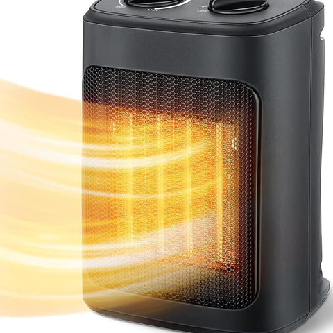 Space Heater, 1500W Electric Heaters Indoor Portable with Thermostat, PTC Fast Heating Ceramic Room Small Heater with Heating and Fan Modes for Bedroom, Office and Indoor Use
