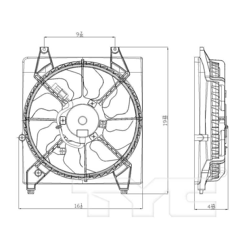 TYC Engine Cooling Fan Assembly for 07-09 Hyundai Santa Fe 601000