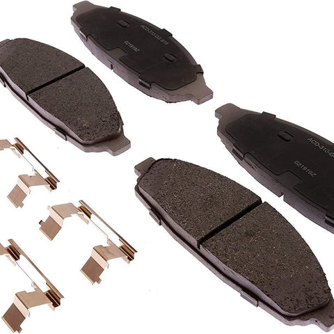 Silver 14D931CHF1 Ceramic Front Disc Brake Pad Set with Clips