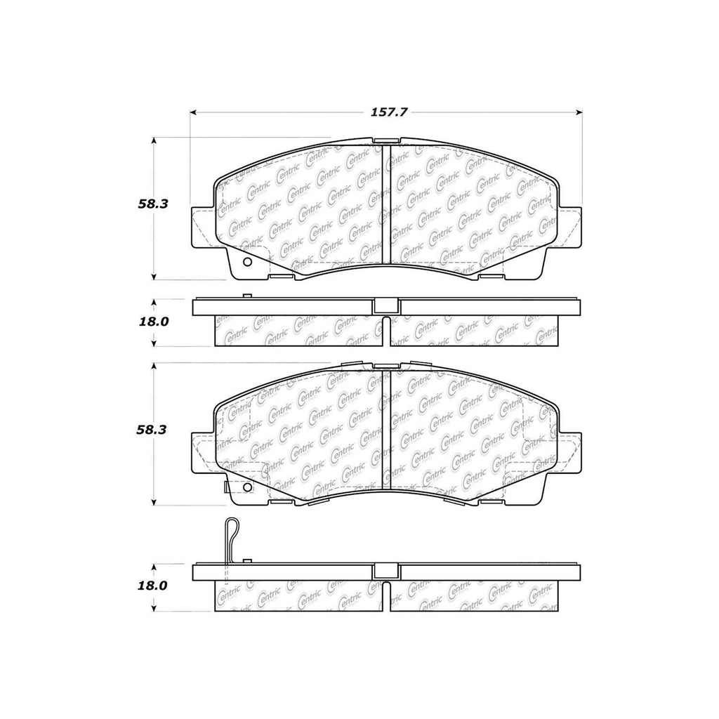 Centric Front Disc Brake Pad for TL, Ridgeline (103.11020)