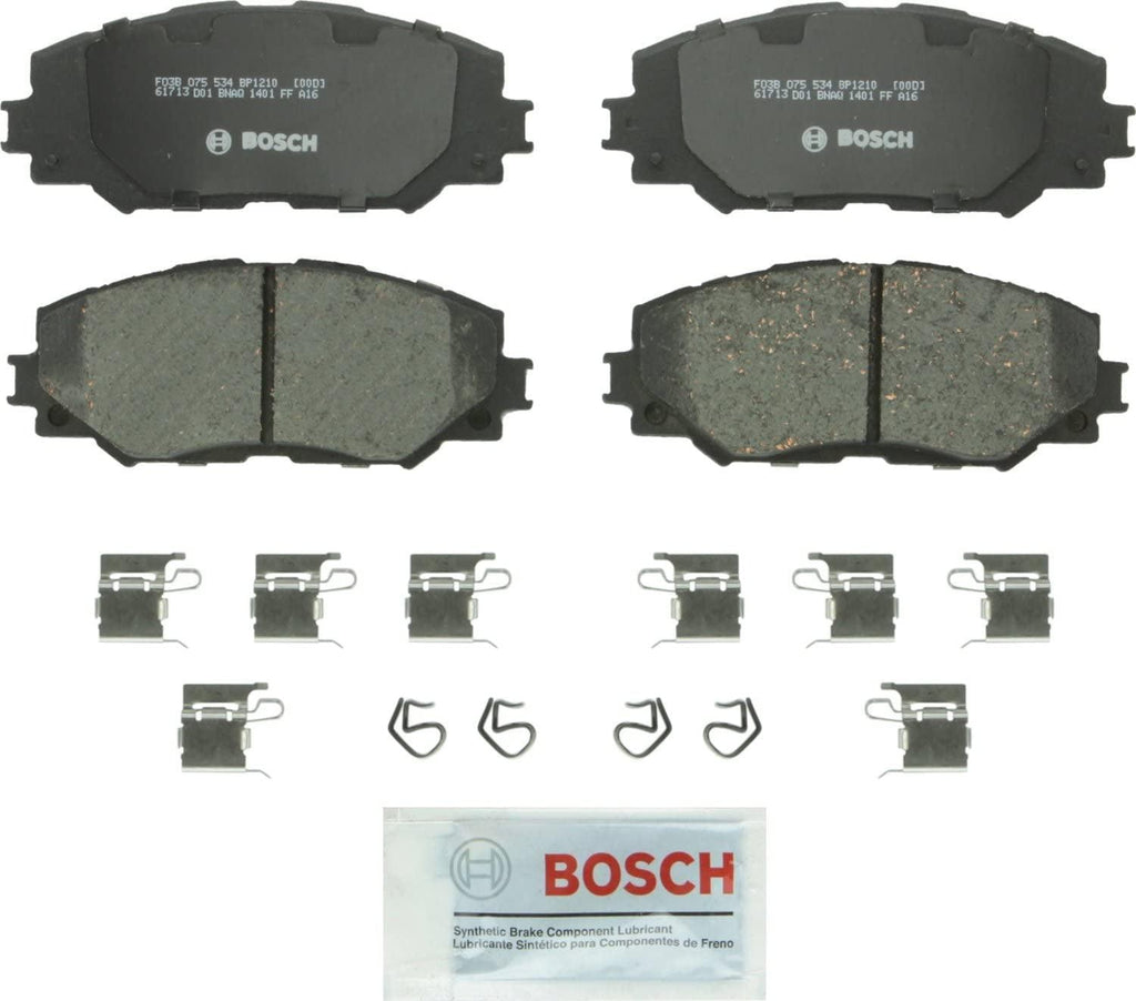BOSCH BP1210 Quietcast Premium Organic Disc Brake Pad Set - Compatible with Select Lexus Hs250H; Pontiac Vibe; Scion Xb, Xd; Toyota Corolla, Matrix, Prius V, RAV4; FRONT