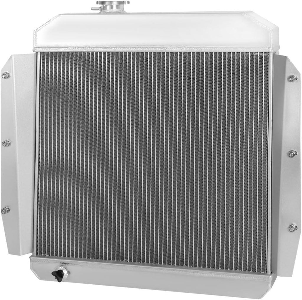 RA+FS-CHEVYT55-3 3-Row Radiator with Fan Shroud Compatible with 55-59 Chevy C-/K-Series Truck/Pickup/Suburban, 3100/3200/3400/3500/ 3600/3700/3800 V8