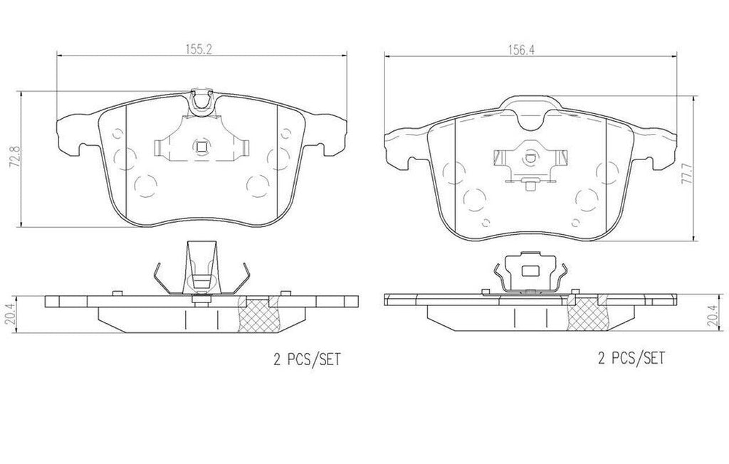 Brembo Front Disc Brake Pad Set for 9-3, 9-3X (P59046N)