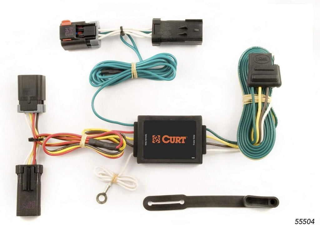 CURT 55504 Vehicle-Side Custom 4-Pin Trailer Wiring Harness, Fits Select Dodge Ram 1500, 2500, 3500 , Black