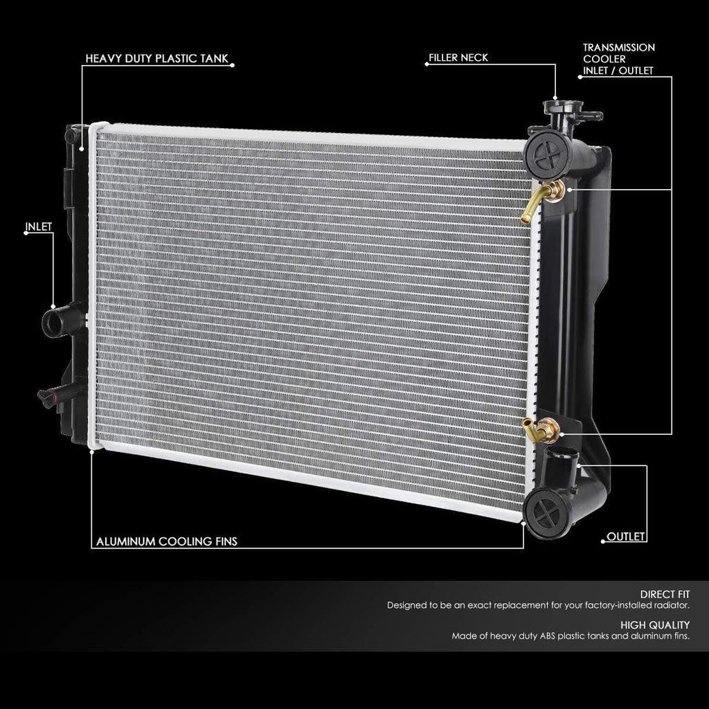 OEM-RA-13106 OE Style Aluminum Cooling Radiator Replacement Compatible with 09-10 Vibe / 09-17 Corolla / 09-14 Matrix AT, 23-5/8" W X 14-9/16" H X 5/8" D, 1-3/8" Inlet, 1-3/8" Outlet