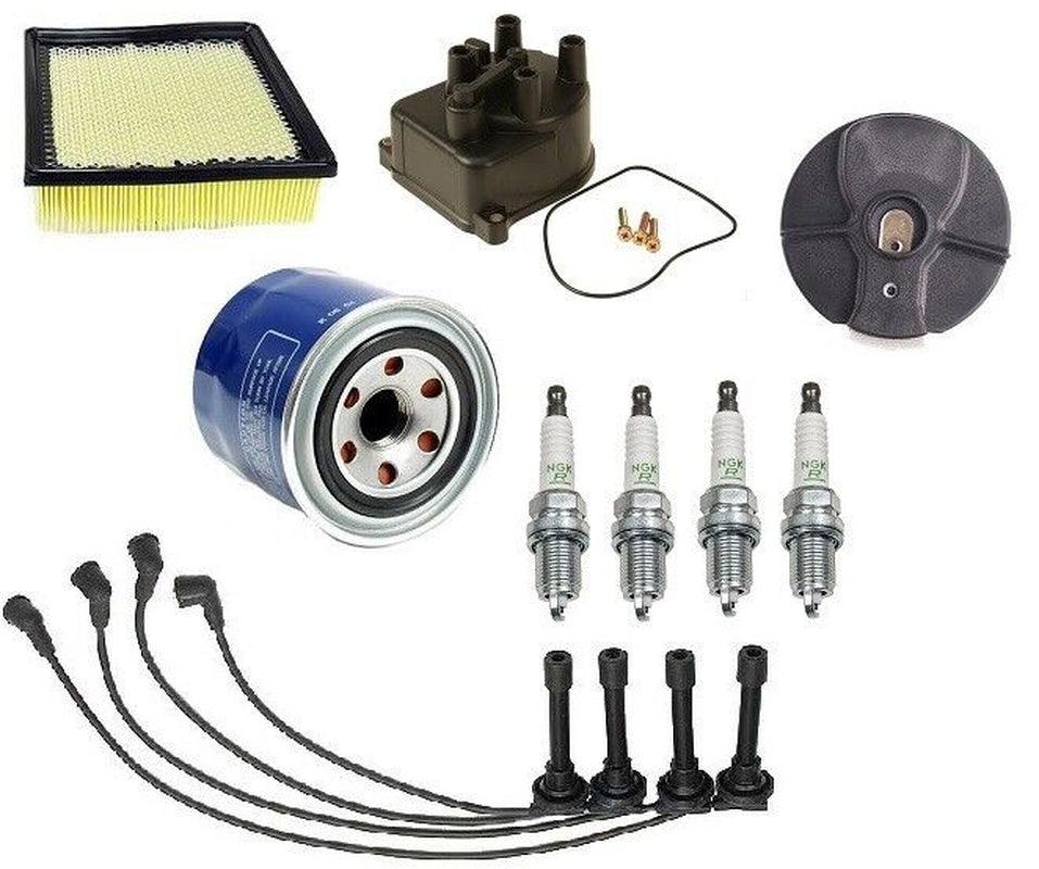 For Honda Civic Si Ignition Tune up Kit Filters Cap Rotor Spark Plugs Wire Set