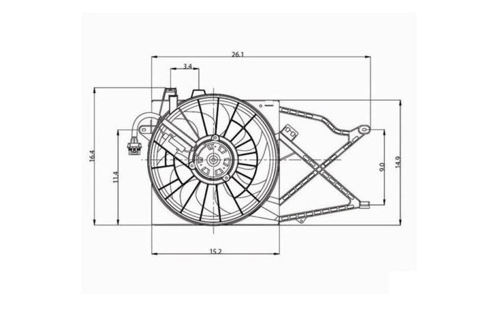 600640 Saturn L Series Replacement Radiator Cooling Fan Assembly