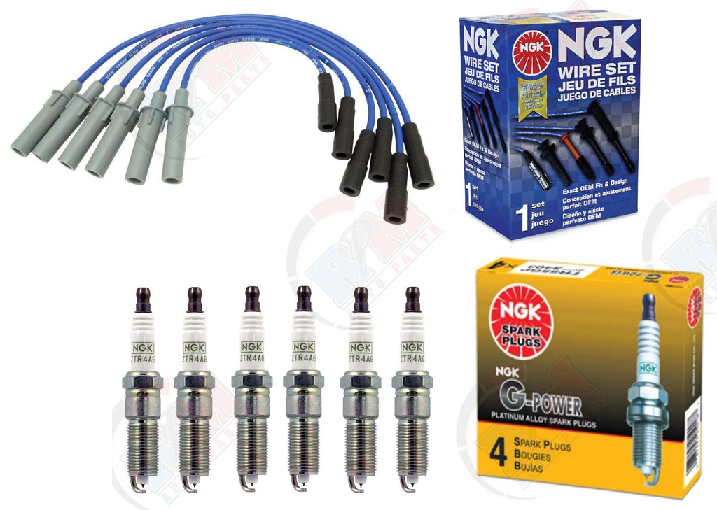 NGK PLATINUM Spark Plugs & NGK Wire Set for Volkswagen Routan 2009-2010 V6 3.8L