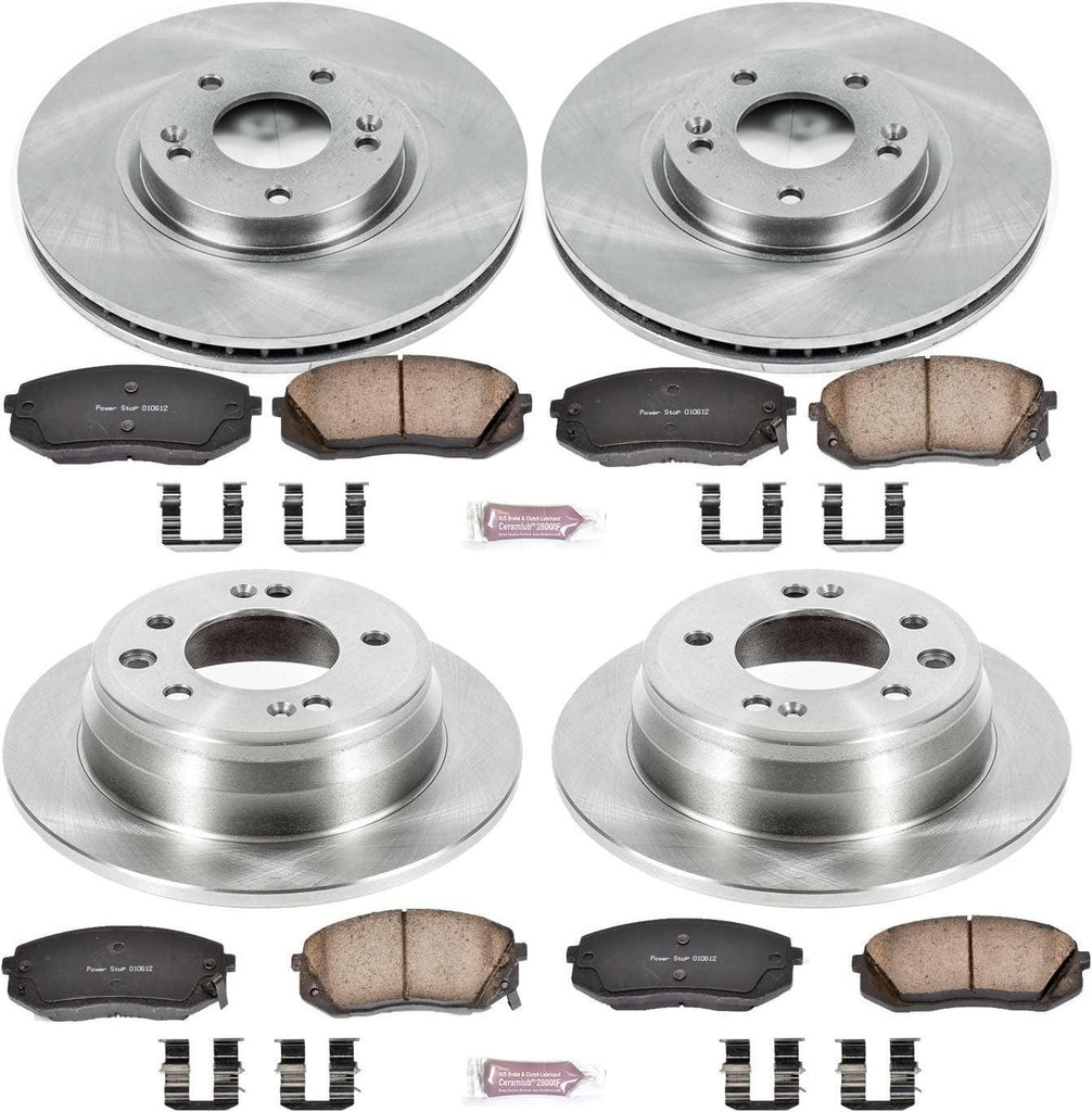 KOE6088 Autospecialty Front and Rear Replacement Brake Kit-Oe Brake Rotors & Ceramic Brake Pads
