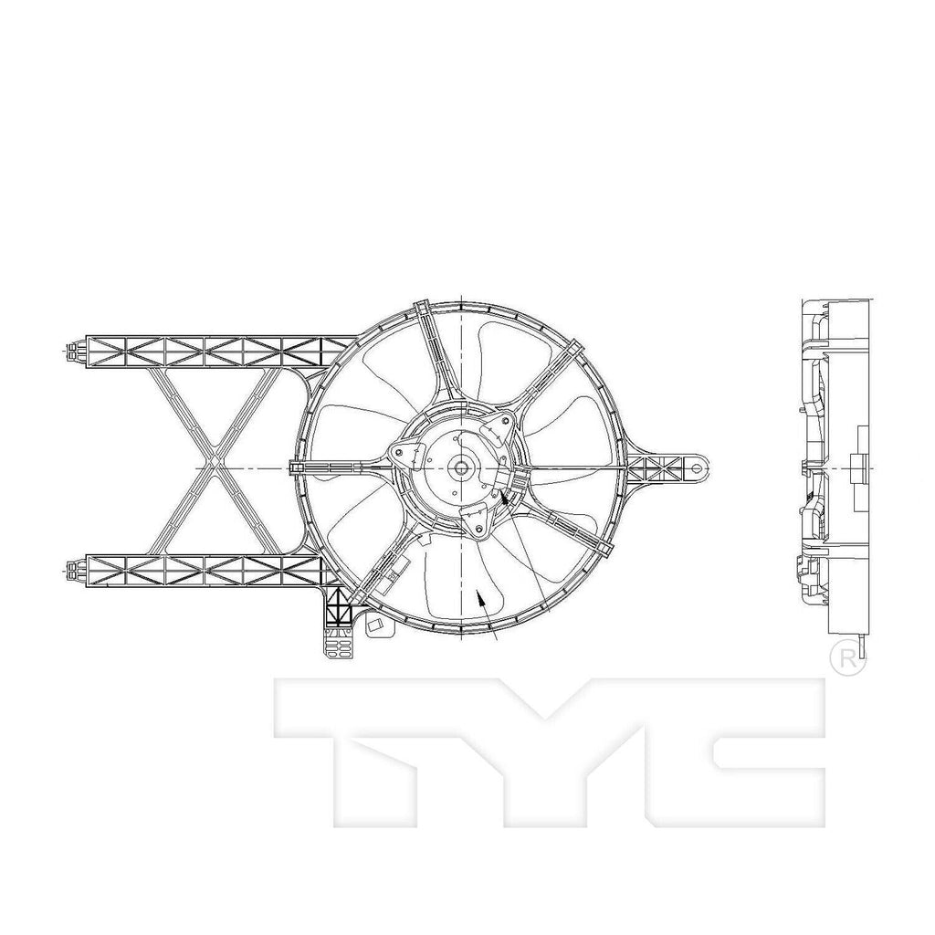 TYC A/C Condenser Fan Assembly for Frontier, Xterra, Pathfinder 611260
