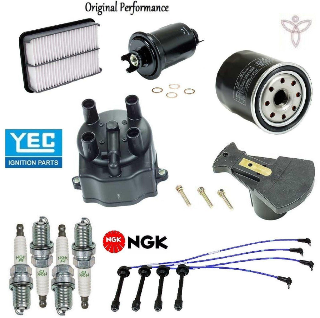 Tune up Kit Filters Cap Rotor Spark Plugs Wire for Toyota Tacoma 2.4L 2.7L 95-97