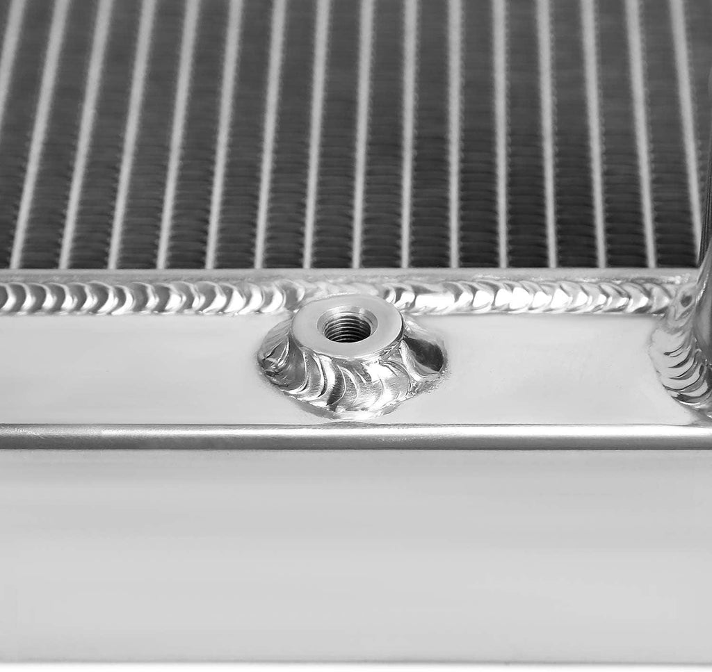 3 Core Manual Transmission 24" Passenger/Right Side Radiator Compatible with Ford Mustang V8 1967-1970