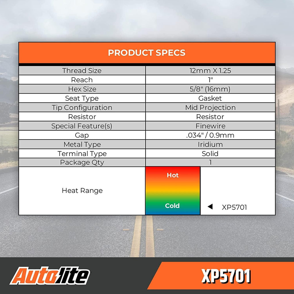 Autolite Iridium XP Automotive Replacement Spark Plugs, XP5701 (4 Pack)